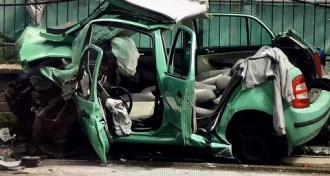 Das Auto nach dem Unfall